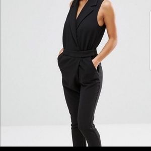 H&M | Tuxedo Jumpsuit Black Size 4 Inseam 25